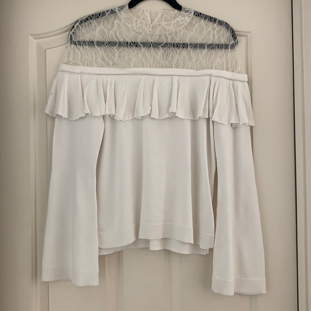 Willow and Clay long sleeve sweater white in color